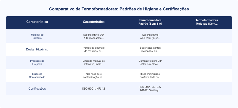 Certificação 3-A Sanitary Standards: Impacto na Escolha de Termoformadoras