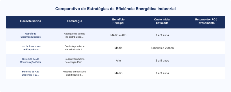 Estratégias de Eficiência Energética Industrial: Retrofit, Inversores e Recuperação de Calor