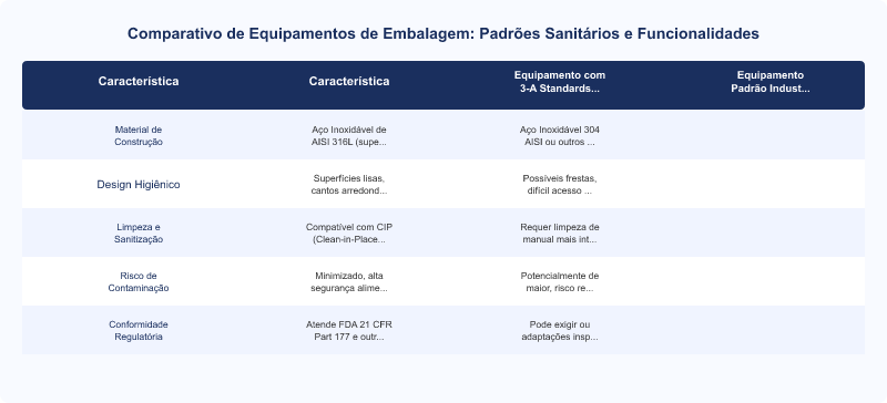 Importância da Certificação 3-A Sanitary Standards para Equipamentos de Embalagem