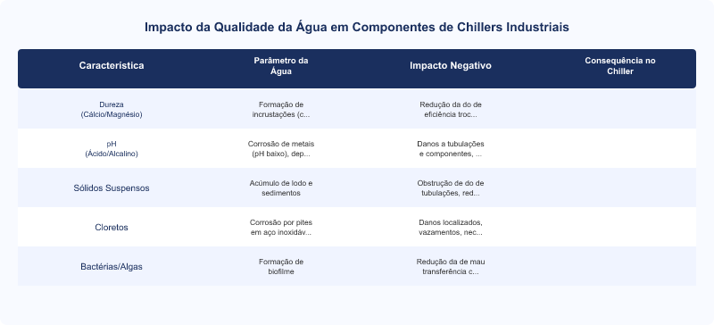Qualidade da Água em Chillers Industriais: Impacto no Desempenho e Durabilidade