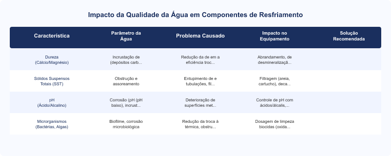 Qualidade da Água em Sistemas de Resfriamento Industrial: Impacto e Normas