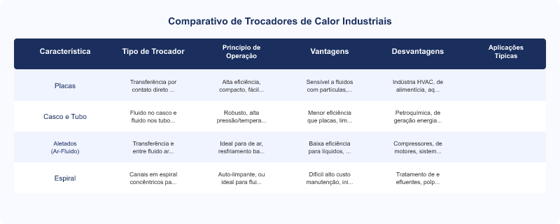 Diagrama técnico: Trocadores de Calor: Tipos, Aplicações e Eficiência Industrial